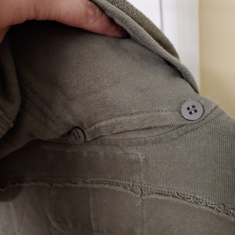 American Rag olive green button up hood jacket - Picture 2 of 4